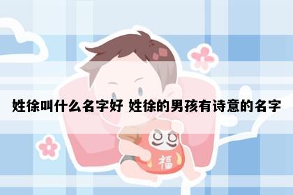 姓徐叫什么名字好 姓徐的男孩有诗意的名字